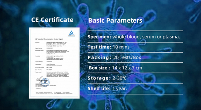 CE certification for Hipro's 2019-nCoV IgMIgG Antibody Test Kit